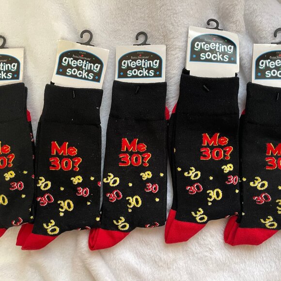 Lot of 5 Papel Giftware Greeting Socks Me? 30! Crew Socks 30th Birthday LG 10-13 - Picture 3 of 4